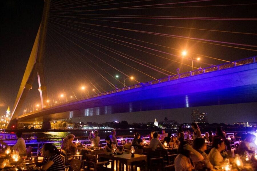 Bangkok: 2-Hour Dinner & Shows on White Orchid River Cruise - Cabaret Performance and Live Music on Two Levels
