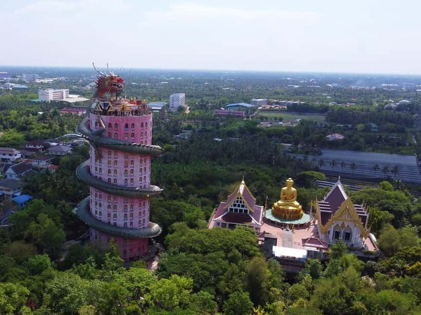 Bangkok: Famous Markets and Dragon Temple Guided Day Tour - Damnoen Saduak Floating Market and canal boat ride