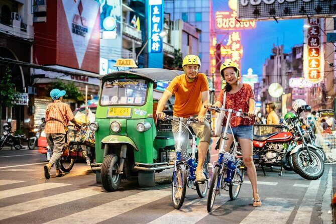Bangkok Night Bike Tour -Hotel-pickup & Dinner - Chinatown and Yaowarat: Lights, Lanes, and Food You Don’t Need to Hunt