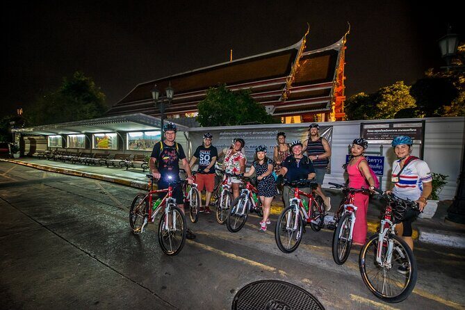 Bangkok: Night Bike Tour with Temples & Flower Market Visit - Start Point to First Stops: Loha Prasat and Old City Atmosphere