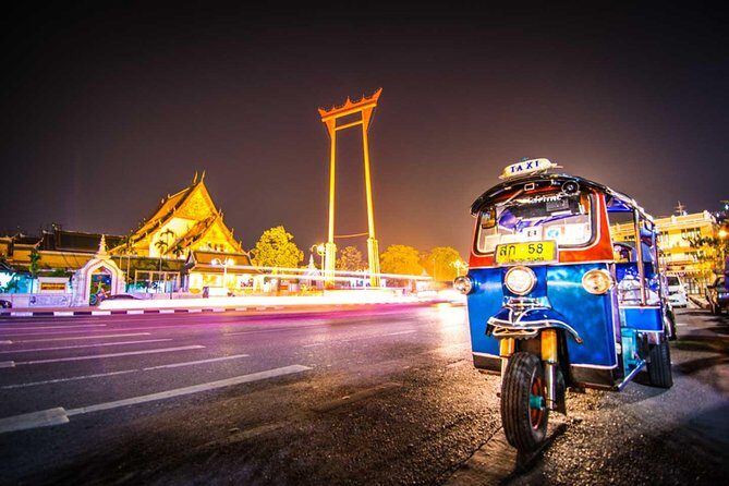 Bangkok Night Lights: Temple & City Tour by Tuk Tuk (SHA Plus) - Sao Chingcha and Wat Suthat: landmark photos in a short time