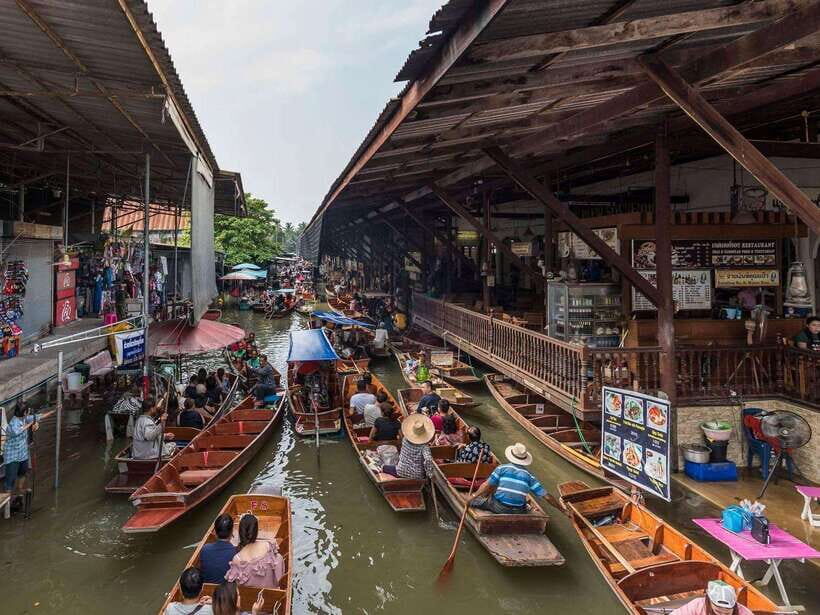 Bangkok: Railway and Floating Market Tour with Dragon Temple - Maeklong Railway Market: Watching the Market Make Room for the Train