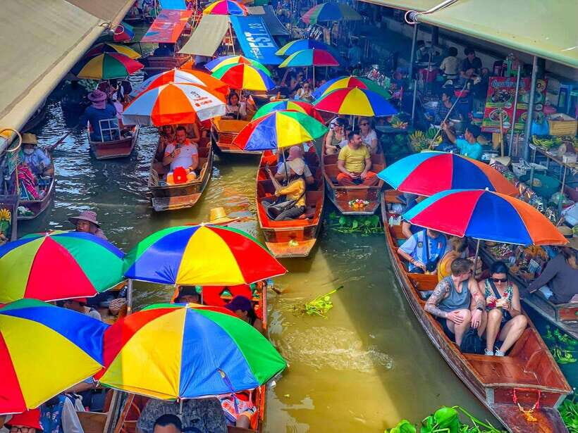 Bangkok: Train Market & Floating Market with Boat Ride - Damnoen Saduak Floating Market: The Canal Ride and the Waterfront Buzz