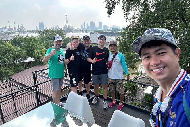 Exploring Bangkachao (Green lung of Bangkok) by Bicycle - Bangkok Tree House: drink + viewpoint and the city contrast