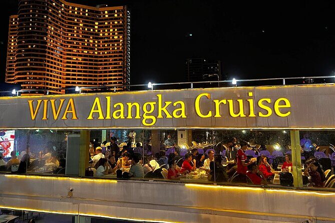 VIVA Alangka River Cruise: Dining & Cabaret Delight - Wat Arun and the Grand Palace views, plus the tide trick