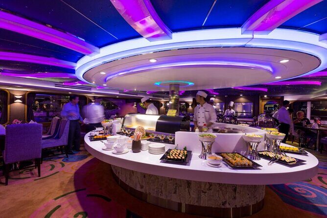Wonderful Pearl: Evening Dinner Cruise on Chao Phraya River - Drinks, seating, and that rooftop deck plan
